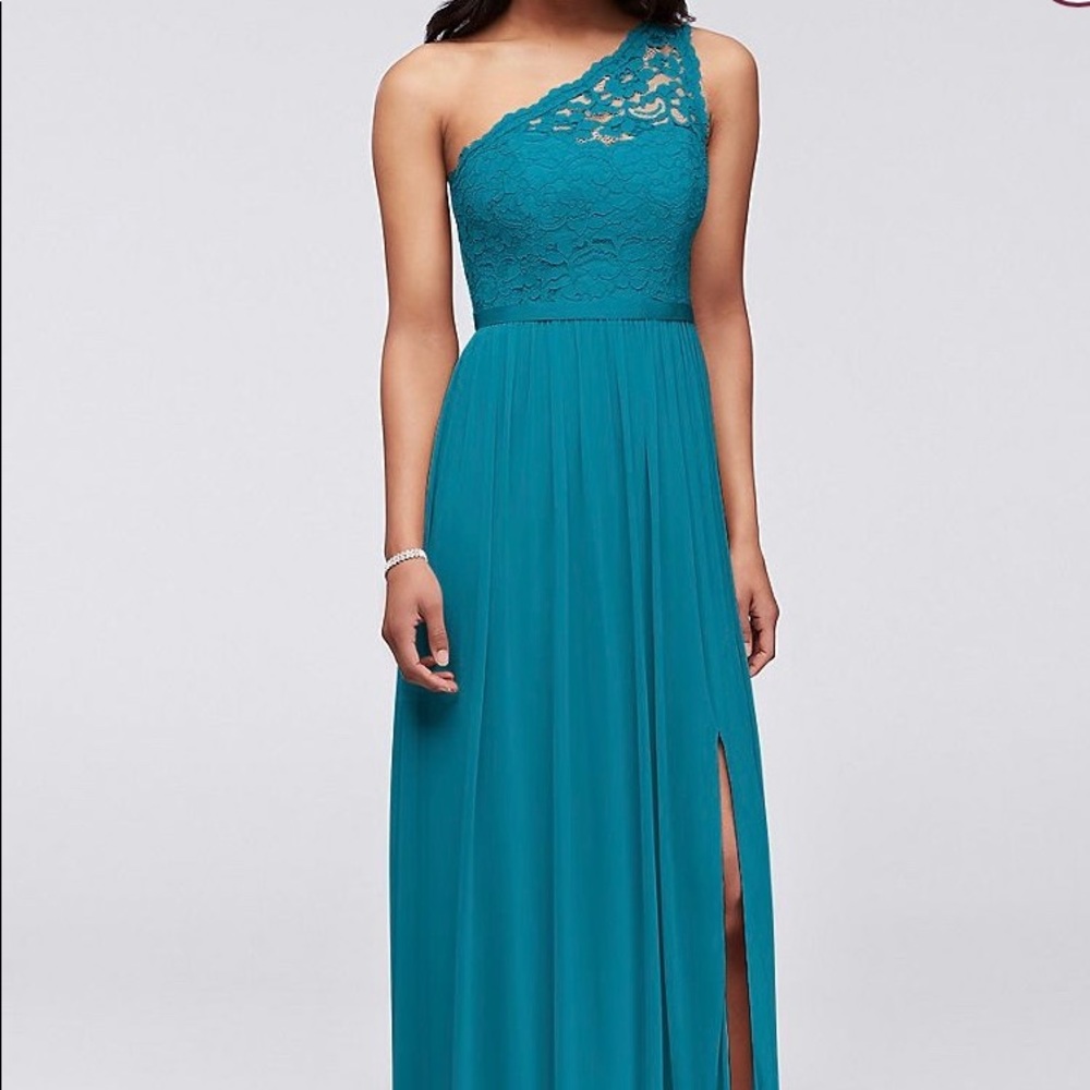 Long one shoulder lace Bridesmaids dress